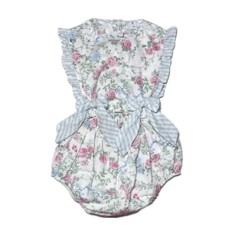 THE BEST DRESSEd CHILD SOPHIE & LUCAS Classic Floral Ruffle Bow Button Bubble